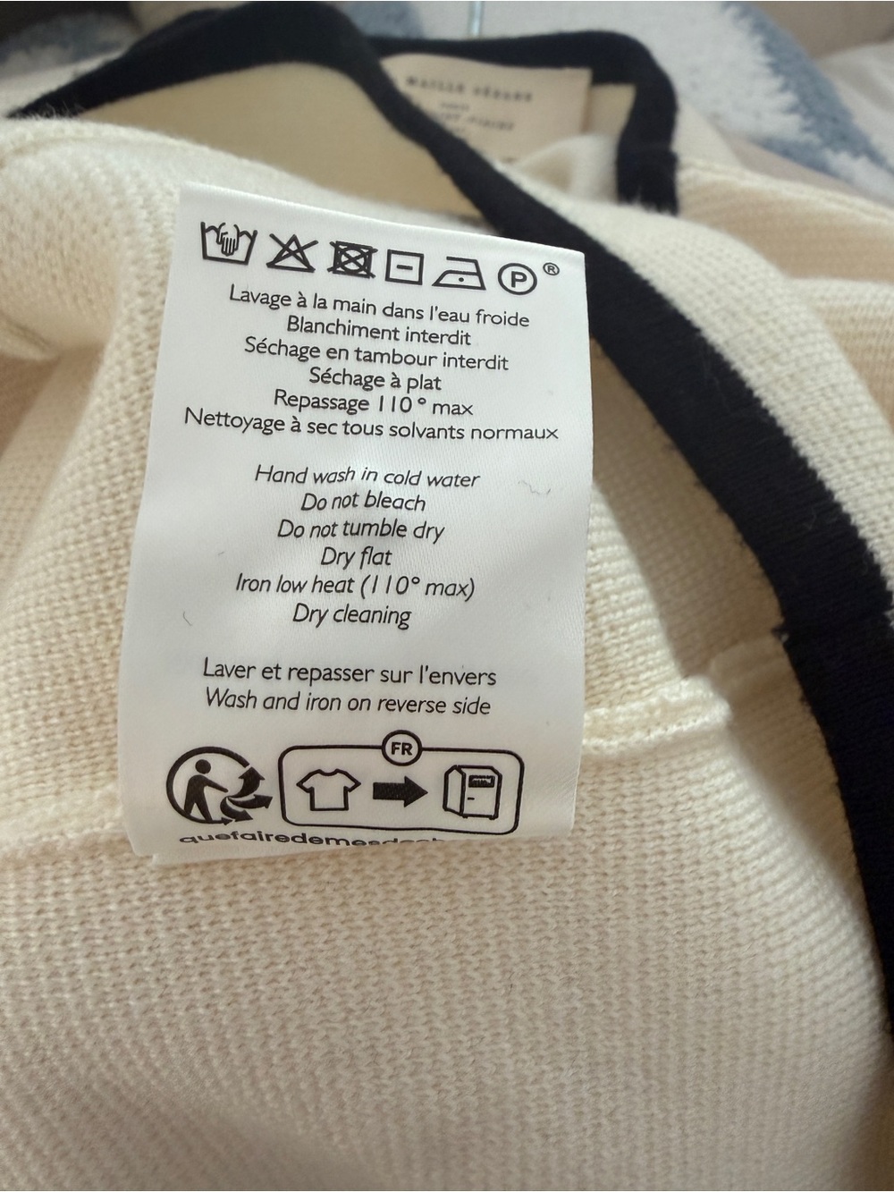Sezane Brielle Cardigan Ecru / Black - Size S - Picture 11 of 11
